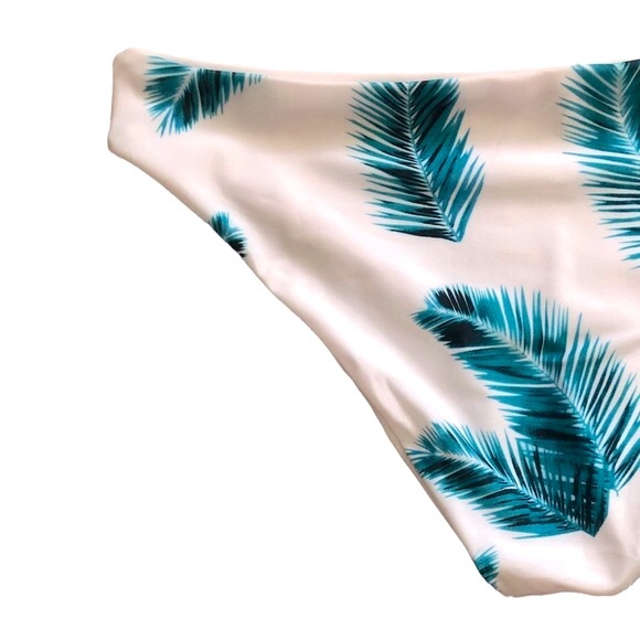 Women’s Green Leaf Printed Bikini Bottoms Size L - Picture 8 of 12